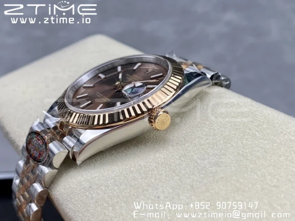 Rolex DateJust 41mm 126331 904L SS Clean 1:1 Best Edition Brown Dial on SS/RG Jubilee Bracelet VR3235 - Super Clone Watch | 1:1 Best Version