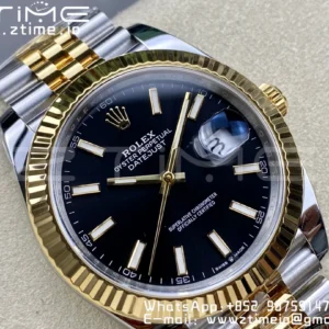 Rolex DateJust 41 126333 Clean 1:1 Best Edition 904L Steel Black Stick Dial on SS/YG Jubilee Bracelet VR3235 - Super Clone Watch | 1:1 Best Version