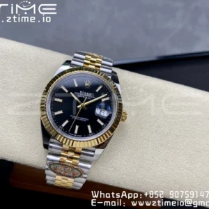 Rolex DateJust 41 126333 Clean 1:1 Best Edition 904L Steel Black Stick Dial on SS/YG Jubilee Bracelet VR3235 - Super Clone Watch | 1:1 Best Version