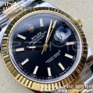 Rolex DateJust 41 126333 Clean 1:1 Best Edition 904L Steel Black Stick Dial on SS/YG Oyster Bracelet VR3235 - Super Clone Watch | 1:1 Best Version