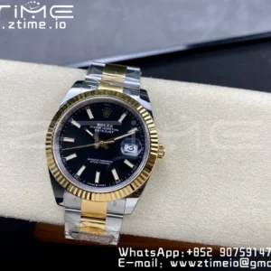 Rolex DateJust 41 126333 Clean 1:1 Best Edition 904L Steel Black Stick Dial on SS/YG Oyster Bracelet VR3235 - Super Clone Watch | 1:1 Best Version