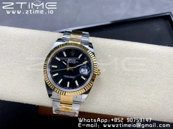 Rolex DateJust 41 126333 Clean 1:1 Best Edition 904L Steel Black Stick Dial on SS/YG Oyster Bracelet VR3235 - Super Clone Watch | 1:1 Best Version