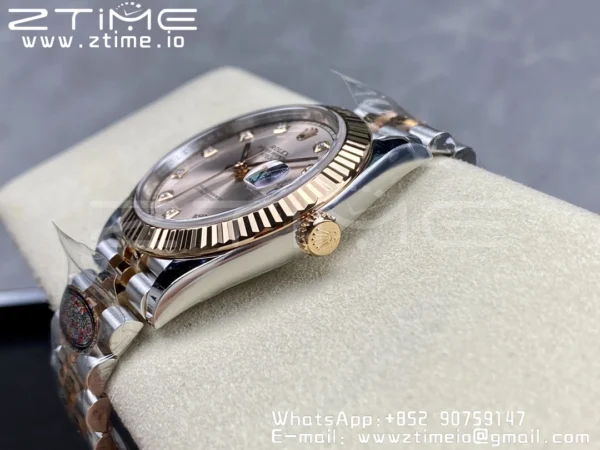 Rolex DateJust 41 126331 904L SS/RG Clean 1:1 Best Edition Champagne Dial with Diamonds Markers on Jubilee Bracelet VR3235 - Super Clone Watch | 1:1 Best Version