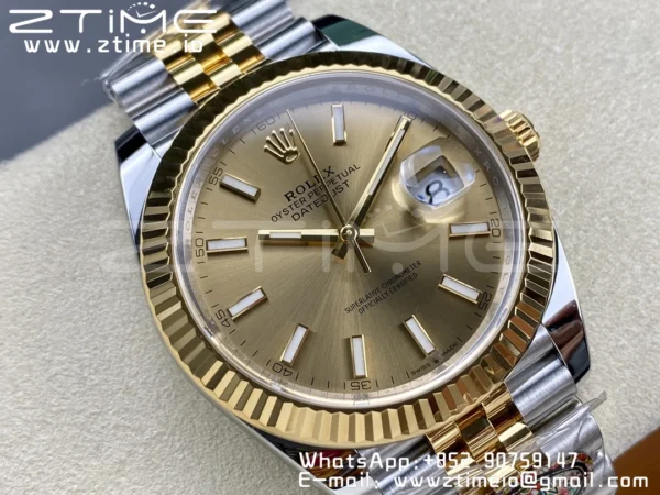 Rolex DateJust 36 126233 Clean 1:1 Best Edition 904L Steel YG Sitck Dial on SS/YG Jubilee Bracelet VR3235 - Super Clone Watch | 1:1 Best Version