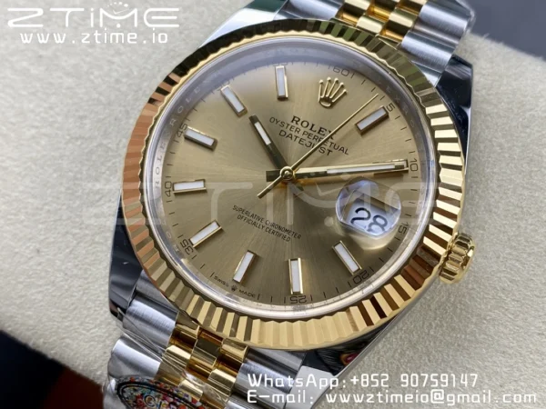 Rolex DateJust 36 126233 Clean 1:1 Best Edition 904L Steel YG Sitck Dial on SS/YG Jubilee Bracelet VR3235 - Super Clone Watch | 1:1 Best Version