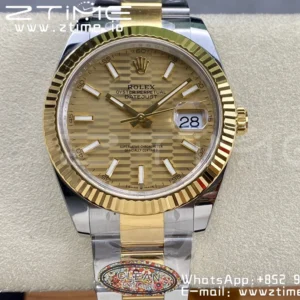 Rolex DateJust 36 SS 126233 Clean 1:1 Best Edition 904L Steel YG Textured Dial on Oyster Bracelet VR3235 - Super Clone Watch | 1:1 Best Version