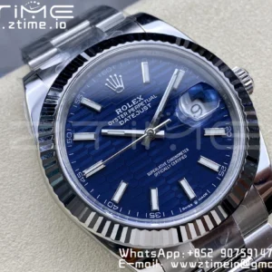Rolex DateJust 41MM 126334 SS Clean Factory 1:1 Best Edition Blue Fluted Dial on SS Oyster Bracelet VR3235 - Super Clone Watch | 1:1 Best Version
