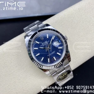 Rolex DateJust 41MM 126334 SS Clean Factory 1:1 Best Edition Blue Fluted Dial on SS Oyster Bracelet VR3235 - Super Clone Watch | 1:1 Best Version