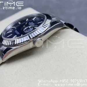 Rolex DateJust 41MM 126334 SS Clean Factory 1:1 Best Edition Blue Fluted Dial on SS Oyster Bracelet VR3235 - Super Clone Watch | 1:1 Best Version