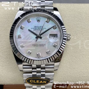 Rolex DateJust 41 126334 Clean 1:1 Best Edition 904L Steel MOP Diamond Dial on Jubilee Bracelet VR3235 - Super Clone Watch | 1:1 Best Version