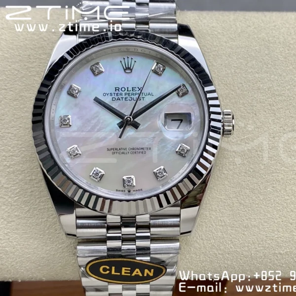 Rolex DateJust 41 126334 Clean 1:1 Best Edition 904L Steel MOP Diamond Dial on Jubilee Bracelet VR3235 - Super Clone Watch | 1:1 Best Version