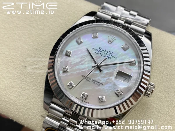 Rolex DateJust 41 126334 Clean 1:1 Best Edition 904L Steel MOP Diamond Dial on Jubilee Bracelet VR3235 - Super Clone Watch | 1:1 Best Version