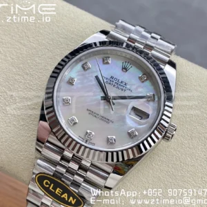Rolex DateJust 41 126334 Clean 1:1 Best Edition 904L Steel MOP Diamond Dial on Jubilee Bracelet VR3235 - Super Clone Watch | 1:1 Best Version