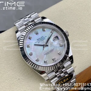 Rolex DateJust 41 126334 Clean 1:1 Best Edition 904L Steel MOP Diamond Dial on Jubilee Bracelet VR3235 - Super Clone Watch | 1:1 Best Version