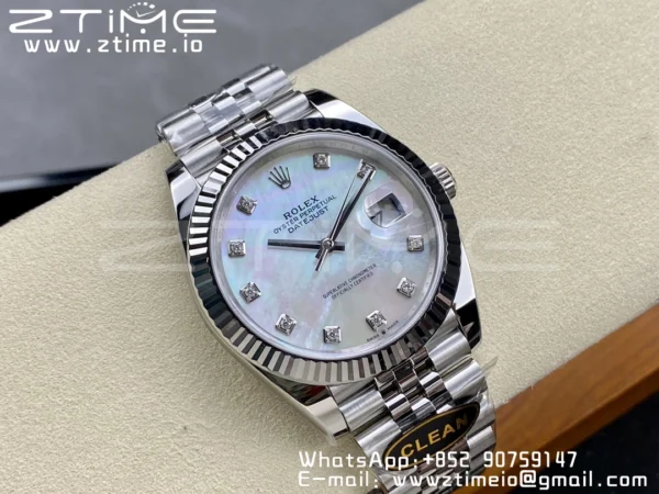 Rolex DateJust 41 126334 Clean 1:1 Best Edition 904L Steel MOP Diamond Dial on Jubilee Bracelet VR3235 - Super Clone Watch | 1:1 Best Version