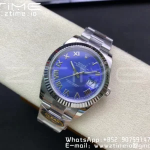 Rolex DateJust 41 126334 Clean 1:1 Best Edition 904L Steel Blue Roman Dial on Oyster Bracelet VR3235 - Super Clone Watch | 1:1 Best Version