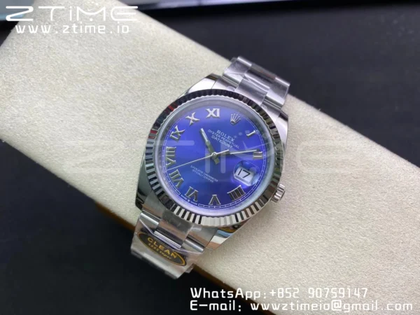 Rolex DateJust 41 126334 Clean 1:1 Best Edition 904L Steel Blue Roman Dial on Oyster Bracelet VR3235 - Super Clone Watch | 1:1 Best Version