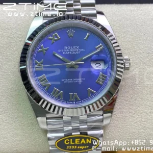 Rolex DateJust 41 126334 Clean 1:1 Best Edition 904L Steel Blue Roman Dial on Jubilee Bracelet VR3235 - Super Clone Watch | 1:1 Best Version