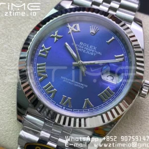 Rolex DateJust 41 126334 Clean 1:1 Best Edition 904L Steel Blue Roman Dial on Jubilee Bracelet VR3235 - Super Clone Watch | 1:1 Best Version