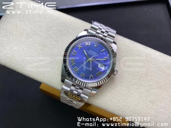 Rolex DateJust 41 126334 Clean 1:1 Best Edition 904L Steel Blue Roman Dial on Jubilee Bracelet VR3235 - Super Clone Watch | 1:1 Best Version