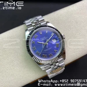 Rolex DateJust 41 126334 Clean 1:1 Best Edition 904L Steel Blue Roman Dial on Jubilee Bracelet VR3235 - Super Clone Watch | 1:1 Best Version