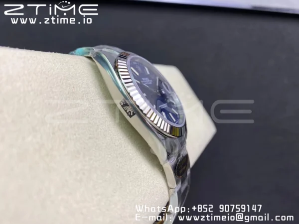 Rolex DateJust 41 126334 Clean 1:1 Best Edition 904L Steel Blue Stick Dial on Oyster Bracelet VR3235 - Super Clone Watch | 1:1 Best Version