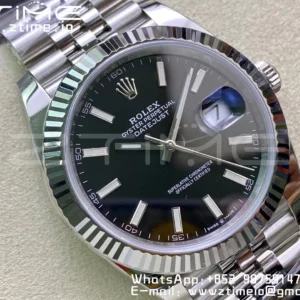 Rolex DateJust 41 126334 Clean 1:1 Best Edition 904L Steel Black Stick Dial on Jubilee Bracelet VR3235 - Super Clone Watch | 1:1 Best Version