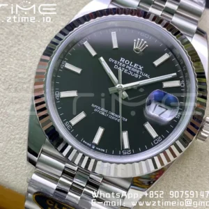 Rolex DateJust 41 126334 Clean 1:1 Best Edition 904L Steel Black Stick Dial on Jubilee Bracelet VR3235 - Super Clone Watch | 1:1 Best Version