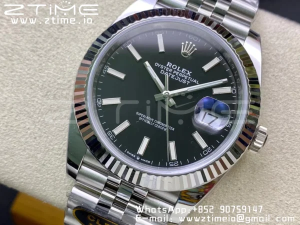 Rolex DateJust 41 126334 Clean 1:1 Best Edition 904L Steel Black Stick Dial on Jubilee Bracelet VR3235 - Super Clone Watch | 1:1 Best Version