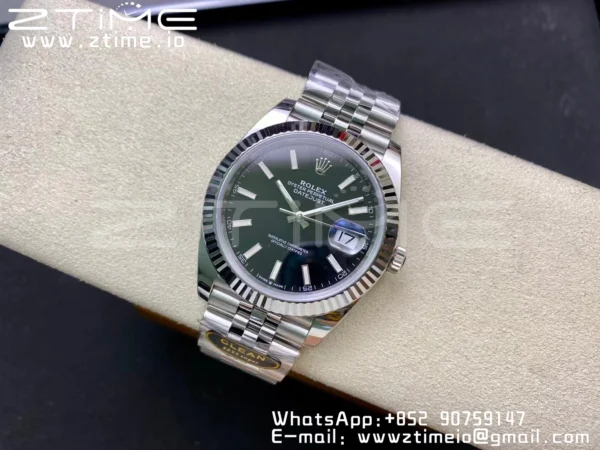 Rolex DateJust 41 126334 Clean 1:1 Best Edition 904L Steel Black Stick Dial on Jubilee Bracelet VR3235 - Super Clone Watch | 1:1 Best Version