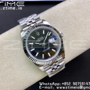 Rolex DateJust 41 126334 Clean 1:1 Best Edition 904L Steel Black Stick Dial on Jubilee Bracelet VR3235 - Super Clone Watch | 1:1 Best Version