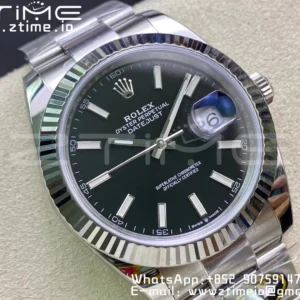 Rolex DateJust 41 126334 Clean 1:1 Best Edition 904L Steel Black Stick Dial on Oyster Bracelet VR3235 - Super Clone Watch | 1:1 Best Version