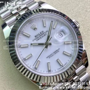 Rolex DateJust 41 126334 Clean 1:1 Best Edition 904L Steel White Stick Dial on Jubilee Bracelet VR3235 - Super Clone Watch | 1:1 Best Version