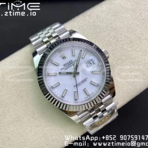 Rolex DateJust 41 126334 Clean 1:1 Best Edition 904L Steel White Stick Dial on Jubilee Bracelet VR3235 - Super Clone Watch | 1:1 Best Version