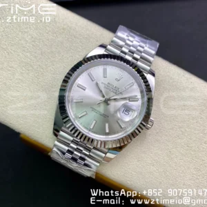 Rolex DateJust 41 126334 Clean 1:1 Best Edition 904L Steel Silvery Stick Dial on Jubilee Bracelet VR3235 - Super Clone Watch | 1:1 Best Version