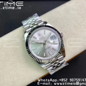 Rolex DateJust 41 126334 Clean 1:1 Best Edition 904L Steel Silvery Stick Dial on Jubilee Bracelet VR3235 - Super Clone Watch | 1:1 Best Version