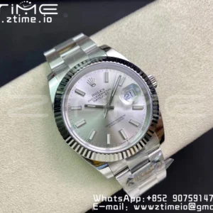 Rolex DateJust 41 126334 Clean 1:1 Best Edition 904L Steel Silvery Stick Dial on Oyster Bracelet VR3235 - Super Clone Watch | 1:1 Best Version
