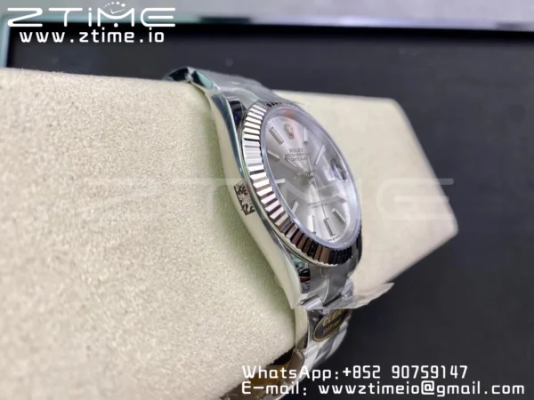 Rolex DateJust 41 126334 Clean 1:1 Best Edition 904L Steel Silvery Stick Dial on Oyster Bracelet VR3235 - Super Clone Watch | 1:1 Best Version