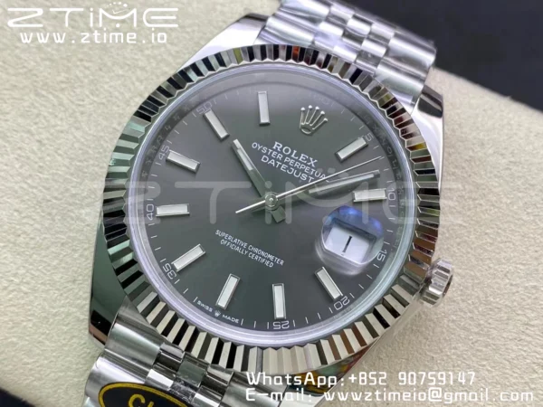 Rolex Rolex DateJust 41 126334 Clean 1:1 Best Edition 904L Steel Gray Stick Dial on Jubilee Bracelet VR3235 - Super Clone Watch | 1:1 Best Version