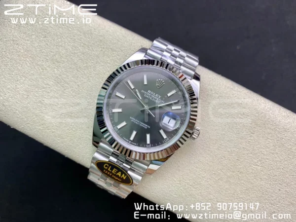 Rolex Rolex DateJust 41 126334 Clean 1:1 Best Edition 904L Steel Gray Stick Dial on Jubilee Bracelet VR3235 - Super Clone Watch | 1:1 Best Version