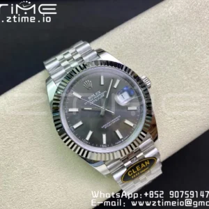 Rolex Rolex DateJust 41 126334 Clean 1:1 Best Edition 904L Steel Gray Stick Dial on Jubilee Bracelet VR3235 - Super Clone Watch | 1:1 Best Version