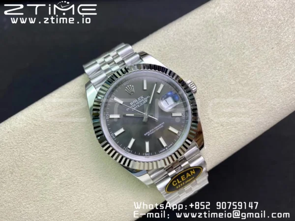Rolex Rolex DateJust 41 126334 Clean 1:1 Best Edition 904L Steel Gray Stick Dial on Jubilee Bracelet VR3235 - Super Clone Watch | 1:1 Best Version