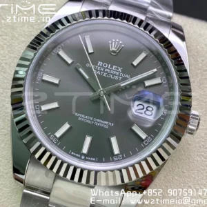 Rolex Rolex DateJust 41 126334 Clean 1:1 Best Edition 904L Steel Gray Stick Dial on Oyster Bracelet VR3235 - Super Clone Watch | 1:1 Best Version