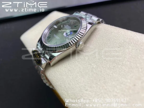 Rolex DateJust 41 126334 Clean 1:1 Best Edition 904L Steel Wimbledon Dial on Jubilee Bracelet VR3235 - Super Clone Watch | 1:1 Best Version