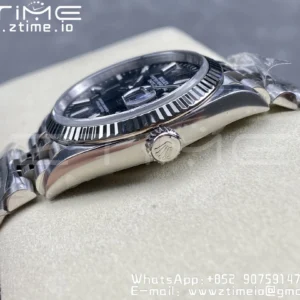 Rolex DateJust 36 126234 904L SS Clean Factory 1:1 Best Edition Fluted Bezel Black Dial on Jubilee Bracelet VR3235 - Super Clone Watch | 1:1 Best Version