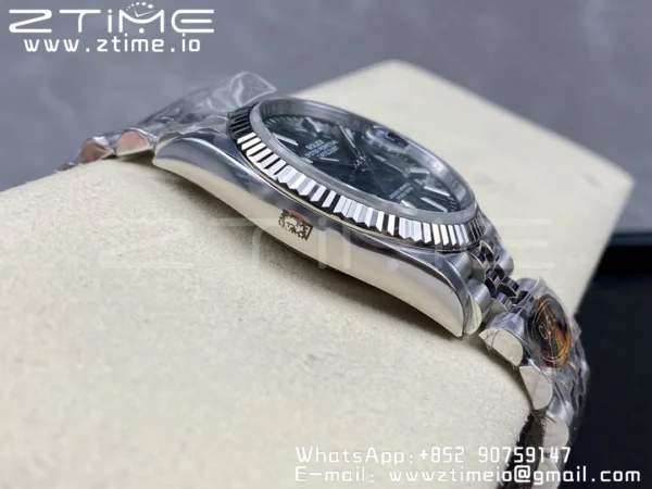 Rolex DateJust 36 126234 904L SS Clean Factory 1:1 Best Edition Fluted Bezel Green Dial on Jubilee Bracelet VR3235 - Super Clone Watch | 1:1 Best Version