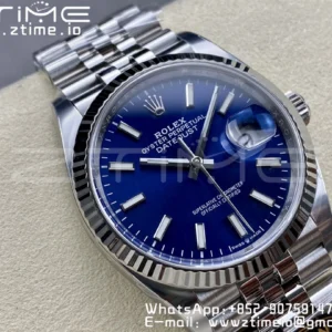 Rolex DateJust 36 126234 904L SS Clean Factory 1:1 Best Edition Fluted Bezel Blue Dial on Jubilee Bracelet VR3235 - Super Clone Watch | 1:1 Best Version