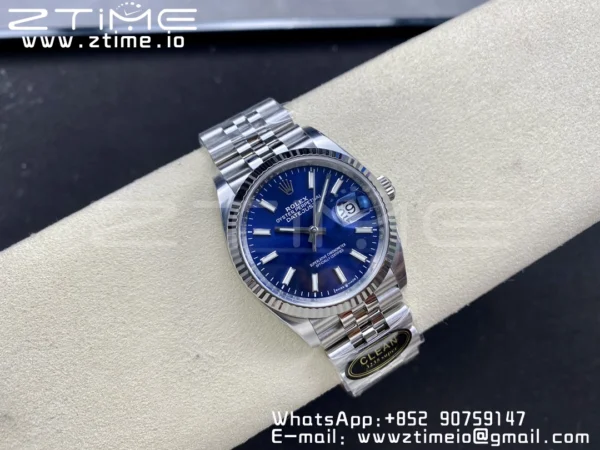Rolex DateJust 36 126234 904L SS Clean Factory 1:1 Best Edition Fluted Bezel Blue Dial on Jubilee Bracelet VR3235 - Super Clone Watch | 1:1 Best Version