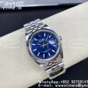 Rolex DateJust 36 126234 904L SS Clean Factory 1:1 Best Edition Fluted Bezel Blue Dial on Jubilee Bracelet VR3235 - Super Clone Watch | 1:1 Best Version