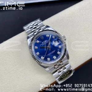 Rolex DateJust 36mm 126234 Clean 1:1 Best Edition 904L Steel Blue Diamond Dial on Jubilee Bracelet VR3235 - Super Clone Watch | 1:1 Best Version